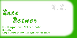 mate metner business card
